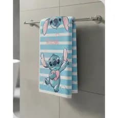 Toalha de Banho Aveludada Stitch 70x140cm Macia Estampada Alta Absorção Presente Praia e Piscina