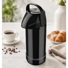 Garrafa Térmica Invicta GLT Pressão 1L Preta Café Chá Água Ampola Vidro Resistente Escritório Casa
