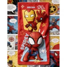 Toalha Infantil Spidey Homem de Ferro 70x140cm Aveludada Felpuda Banho Piscina Praia Absorção Marvel