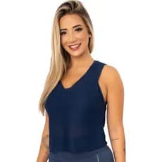 Regata Nadador Feminina Cropped Confortável Esporte Dança