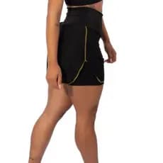 Short Academia Zero Transparência Com Tule Fitness Legging Esportiva Corrida