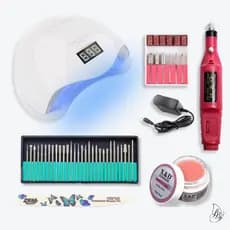 Kit Cabine Uv + Lixadeira elétrica de unha + Gel + Brocas Diamantadas Profissional, unhas de gel