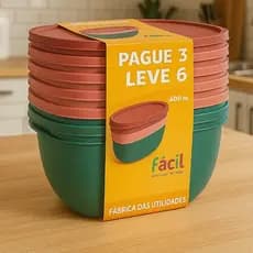 Kit 6 Potes Herméticos Plásticos | Pague 3 Leve 6 | Alta Qualidade para Organização de Cozinha