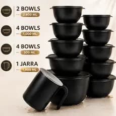Kit 11ou 3 Bowl Redondo de Plástico + Jarra | Organização e Praticidade para Sua Cozinha