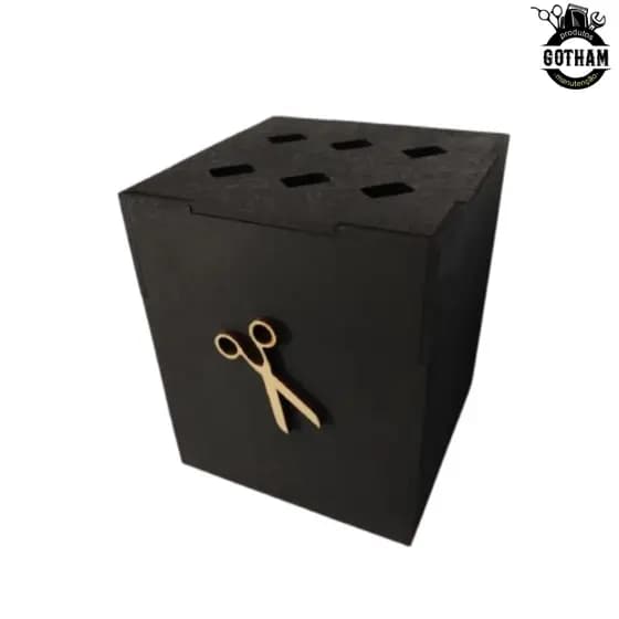 Porta Material Barbearia Caixas Separadas Gola, Gilete, Porta Tesouras