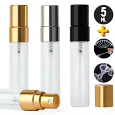 3X Frascos 5ml Porta Perfume Spray Vidro Kit Com Bico Decanter e Mini Funil Frasco Recarregável Portátil