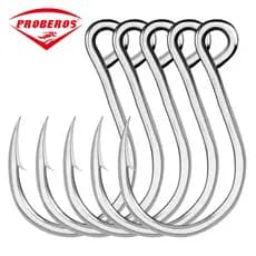 20Pcs Para Água Do Mar Isca De Pesca De Reposição Linha Gancho Único Ganchos Peixe Grande Olho Size1/0 11/0 2 6 Afiada