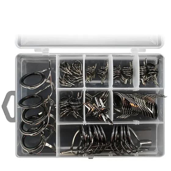 85Pçs/Caixa Vara De Pesca Telescópica Guia Ponta Repair Kit Rod Diy Olho Anéis Guia De Pesca Vara De Pesca Com Caixa