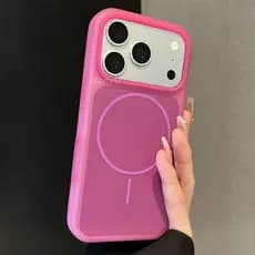 Berry Red Matte Liquid Silicone Capa De Telefone Magnética Para iPhone 17Promax 16Promax 15Promax Multifuncional Adequad