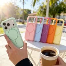 Capa De Telefone Magnética De Silicone Líquido Com Sensação De Gelo Para iPhone 17 16 15 Pro Max Tudo Incluído À Prova D