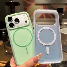 Capa De Telefone Gelatinosa De Anel Fino De Gel De Silicone Líquido Magnético Para iPhone 17 16 15 Pro Max Série De Core