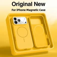 Para iPhone 17 Pro Max Capa De Telefone Magnética De Silicone Líquido 16 15 14 13 Anel Fino Forte Fixação Anti Impressão
