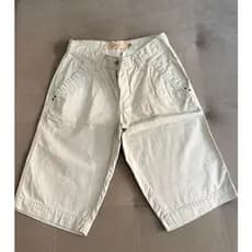 Bermuda de luxo bege, número 34, de marca, OLD JEANS WEAR Authentic New Design, bazar, brechó, garimpo, sebo, desapego