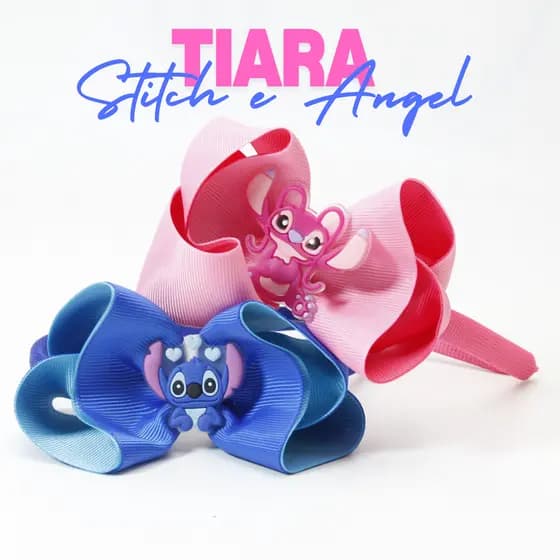 Tiara Arquinho Laço Stitch Acessório de Cabelo Personagem Infantil Moda Disney Criança
