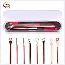 Kit Acne Espinha Extrator De Cravos Profissional Removedor 4 Pçs de Ponta Dupla com Pinça/Extrator/Agulha para Salão