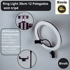 Ring Light 30cm 12 Polegadas sem tripé com Suporte