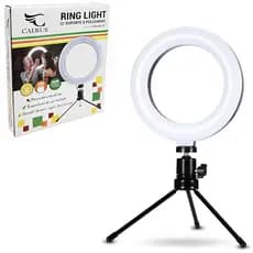 Iluminador Ring Light Usb 20cm  8'' com Tripé Mesa