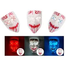 Máscara Led Halloween Kiss Me Led Uma Noite De Crime The Purge