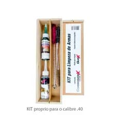 Kit de Limpeza para armas curtas Escovas para .40 + lubrificante corrosion X + Solução de limpeza