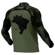 Camisa Manga Longa Dry Fit Proteção Uv30 MAPA DO BRASIL Esportes Radicais Caça Pesca Secagem rápida ELITEDELTA®