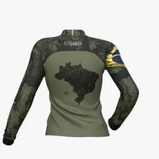 Camisa Babylook Feminina Longa Dry Uv Bandeira Do Brasil NEW ELITEDELTA