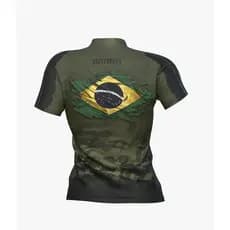 Camisa Babylook Feminina Curta Dry Uv Bandeira Do Brasil ODD ELITEDELTA