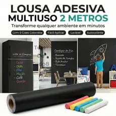 Papel de Parede Infantil Quarto PVC 2 Metros com 5 Gizes Coloridos Adesivo de PVC Losa 2M Colorido