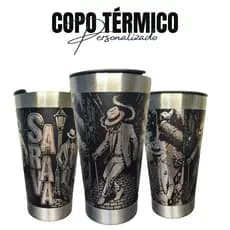 Copo Térmico Personalizado Zé Pilintra Gravação Laser 360 Graus Com Abridor