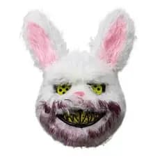 Máscara Festa Halloween Coelho Branco Assustador Terror