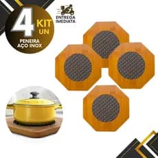 Kits 4 ou 2 un - Descanso de Panela em Bambu Resistente ao Calor Premium