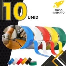 10 Fita Isolante Pvc Preta Colorida Antichama Adesivo Fio Isolamento Cabo Conserto Reparo 5M