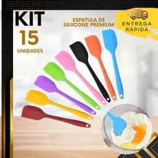 Kit 15 ou 10 un - Espátula de Silicone Pão Duro Resistente ao Calor Profissional Ovo de Pascoa