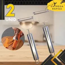 Kit 2 ou 1 un - Descascador de Legumes e Frutas em Aço Inox Lâmina Afiada Premium
