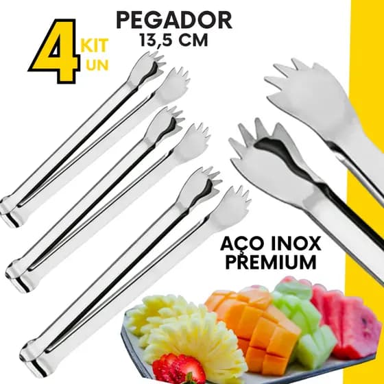 Kits 4 ou 2 un - Mini Pegador de Gelo Petiscos e Carnes em Aço Inox Multiuso