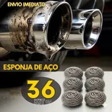 Kit 48, 24 ou 12un - Kit Estética Automotiva Restauração De Brilho Em Metais Carro Esponja Inox