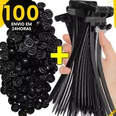 Kits 100, 80 ou 40 un - Fita Hellermann Abraçadeira De Nylon Preta Com Proteção UV Sol E Chuva