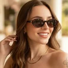 Óculos de Sol Feminino Tendência 2026 Oval Virginia Luxo Allure com Garantia UV400