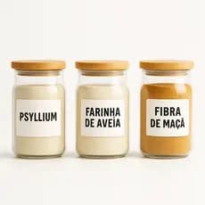 Kit Farinha Da Felicidade Aveia Psyllium Fibra de Maçã 100% Natural