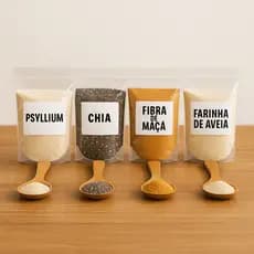 Kit Farinha Da Felicidade Aveia Psyllium Fibra de Maçã Chia
