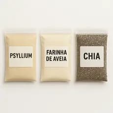 Kit Farinha Da Felicidade Natural Aveia Psyllium Chia