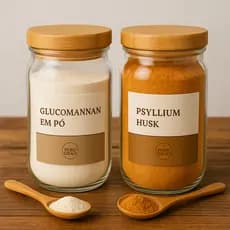 Kit Psyllium Glucomannan 100% Natural Glucomanan Mix Poderoso