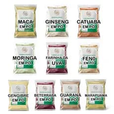 Pré Treino Natural Pó Kit 10 Itens Farinhas Beterraba Guaraná Uva Gengibre e outros...