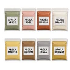 Kit Argila Facial Capilar Corporal Pele Oleosa Acneica Limpeza 100% Natural