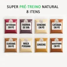 Kit Super Energético Natural Pré Treino Beterraba Uva Guaraná Gengibre