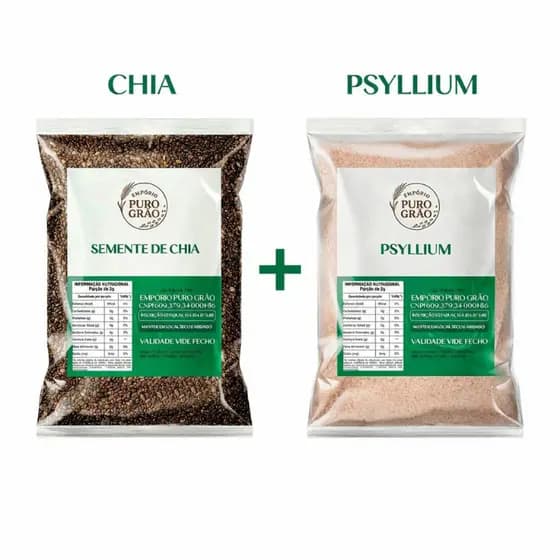 Kit Mix Semente De Chia  Sementes Psyllium 100% Natural 50 a 500g