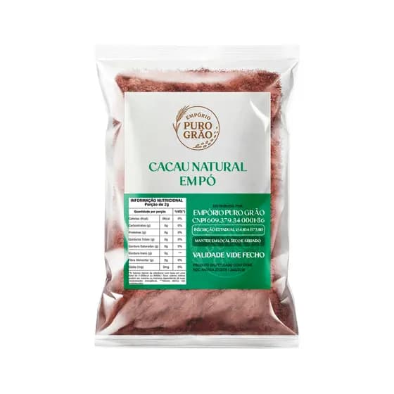 Cacau em Pó 100% Natural Alcalino Chocolate Doces Fonte de Energia Pré Treino