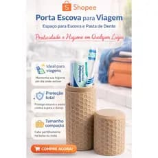 Porta Escova de Dente para Viagem Feminino – Estojo Higiênico Compacto para Escova e Pasta, Ideal para Bolsa e Mala