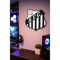 Escudo Decorativo Time de Futebol Estilo Placa Painel Parede Torcedor Produzido em Impressora 3D Decoração Gamer Quarto