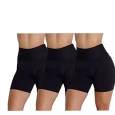 Kit 3 Short Legging Meia Coxa Academia Cós Alto Fitness