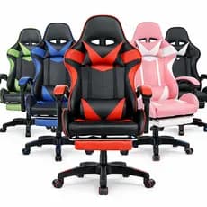 Cadeira Gamer Ergonômica Reclinável Giratória Confortável Com Apoio de Pe